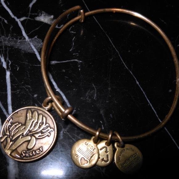 Alex And Ani Sister Family Charm Russian Gold Bang - Picture 2 of 6